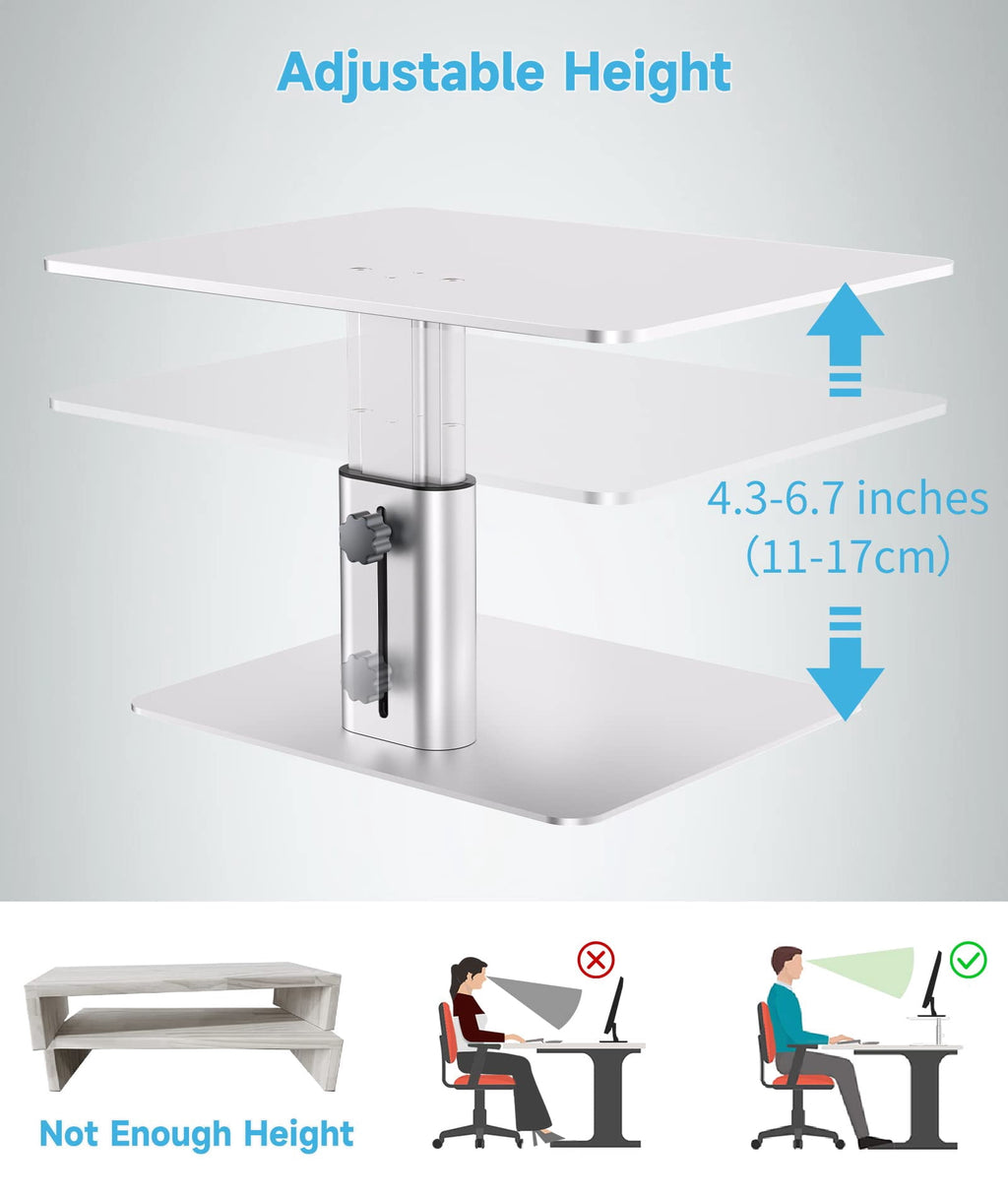 Adjustable Height Metal Desktop Storage Organizer Compatible With Tv Pc Laptop Computer Imac And All Screen Display-s... - Image 4