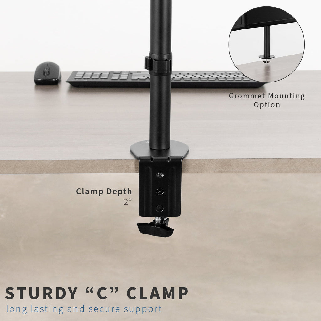 VIVO Quad Heavy Duty 13" to 24" Monitor Desk Mount | 3 + 1 Stand Holds 4 Screens - Image 4
