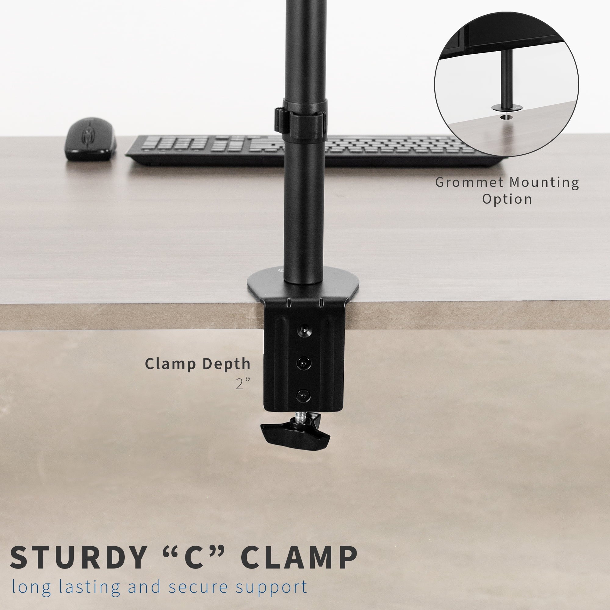 VIVO Quad Heavy Duty 13" to 24" Monitor Desk Mount | 3 + 1 Stand Holds 4 Screens - Image 4