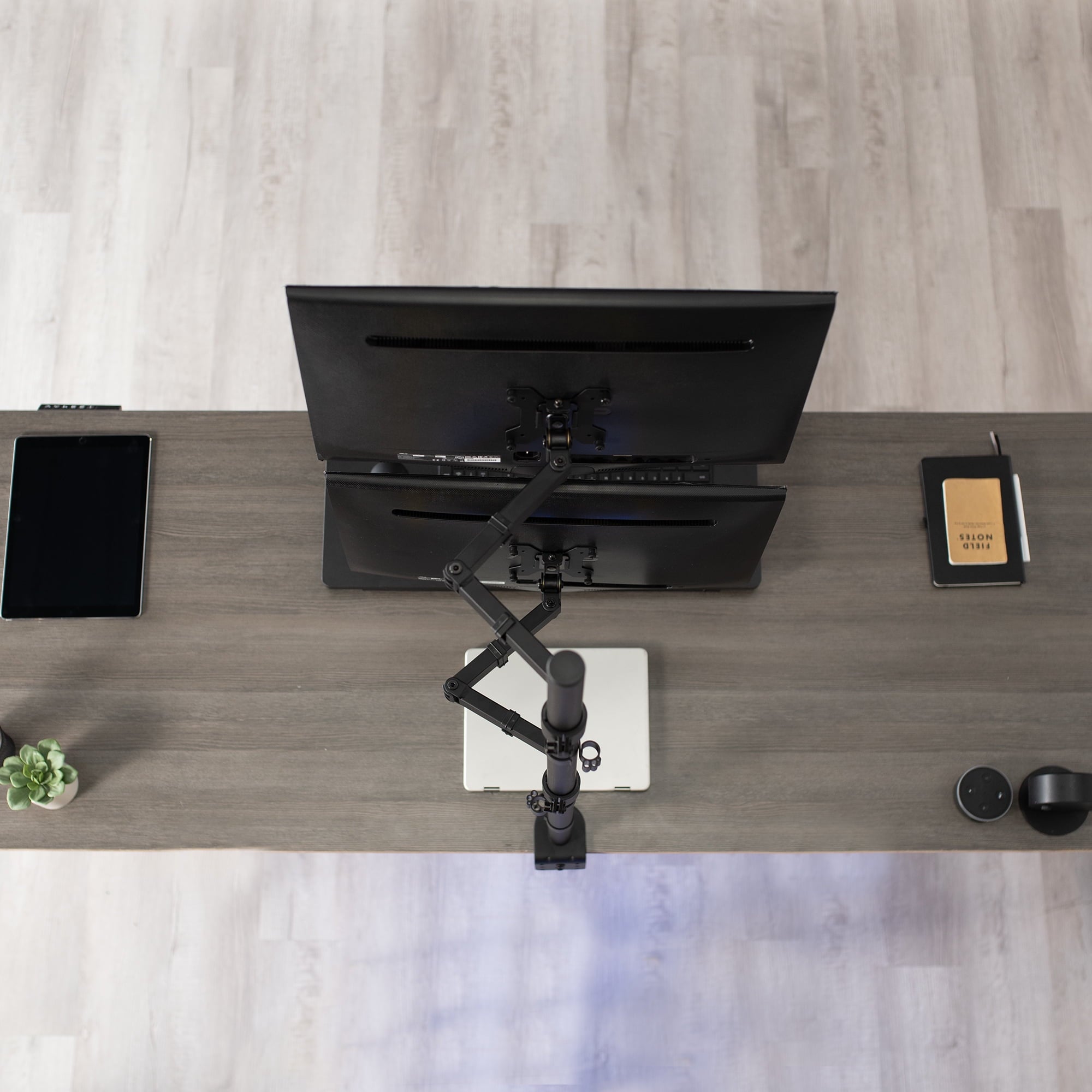 Dual Monitor Mount Extra Tall Adjustable Stand | Fits Two Screens up to 27" - Image 5
