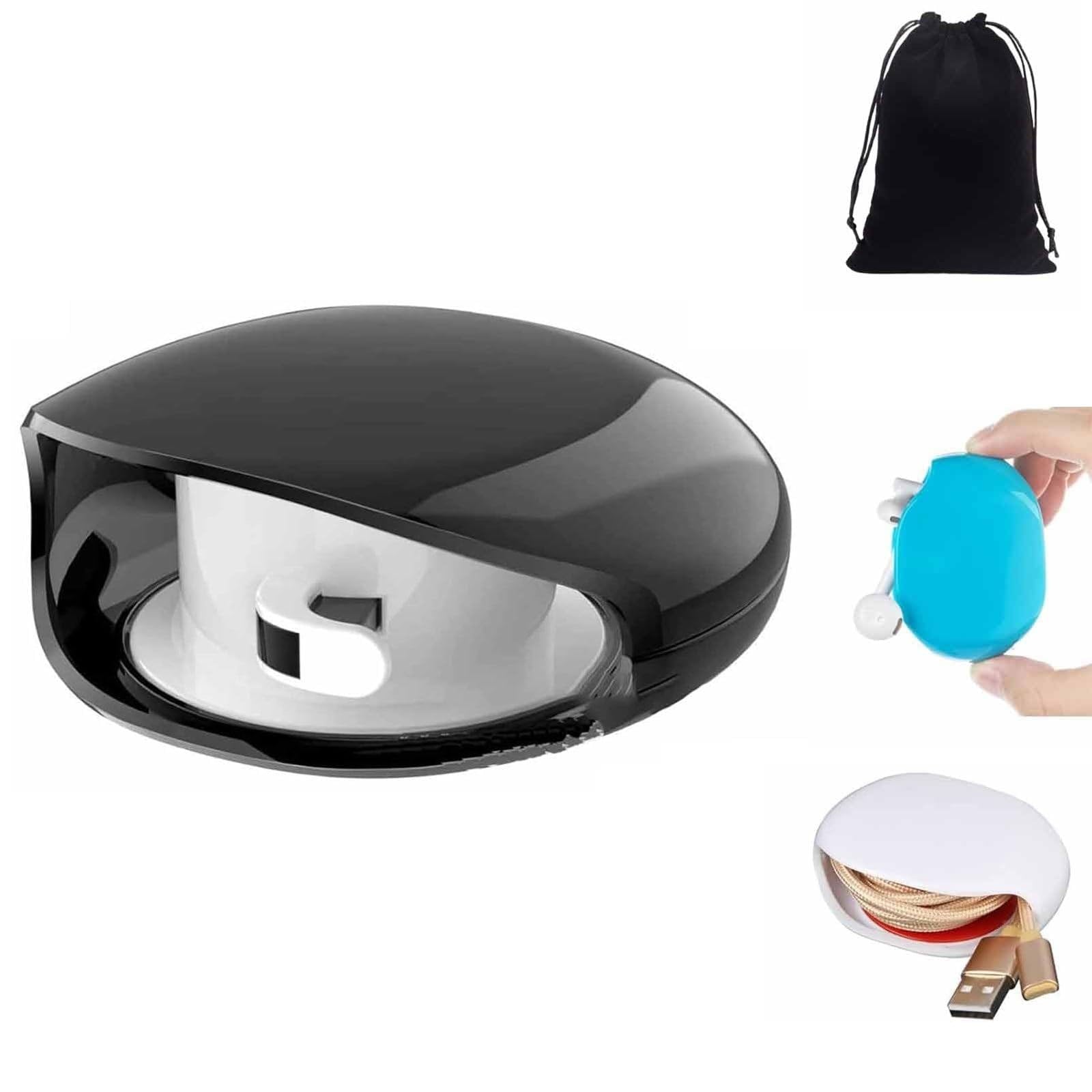 Automatic Cord Reel, Automatic Cord Reel for Phone Cords, Retractable Magnetic Cord Organizer, for USB, Headphone, Da... - Image 2