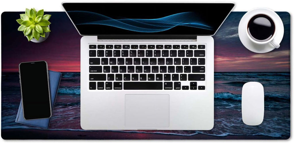 Desk Mat, Extended Gaming Mouse Pad (35.4x15.7 in), Large Non-Slip Rubber Base Mousepad with Stitched Edges, Waterproof Keyboard Mouse Mat D - Image 4