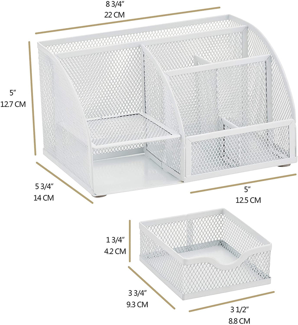 Wire Mesh Desk Organizer - White - Image 2