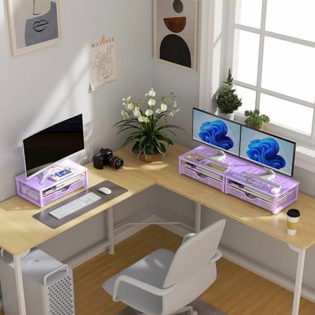 Computer Monitor Stand Riser, office organizer with Drawer, Office Organizers Storage for Classroom Office Supplies (... - Image 5