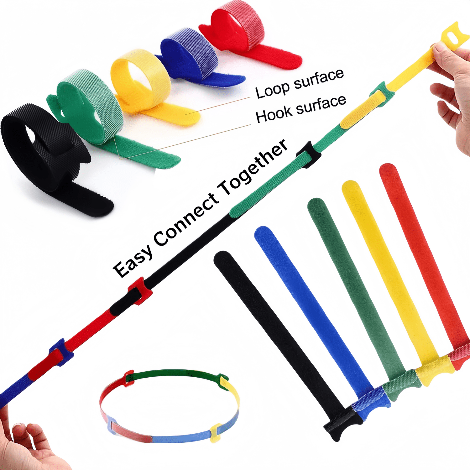 300 Pcs Cord Wraps,Cable Organizers,Adjustable Cord Management Ties for Charging Cords & Electrical Cords,Reusable Mu... - Image 5