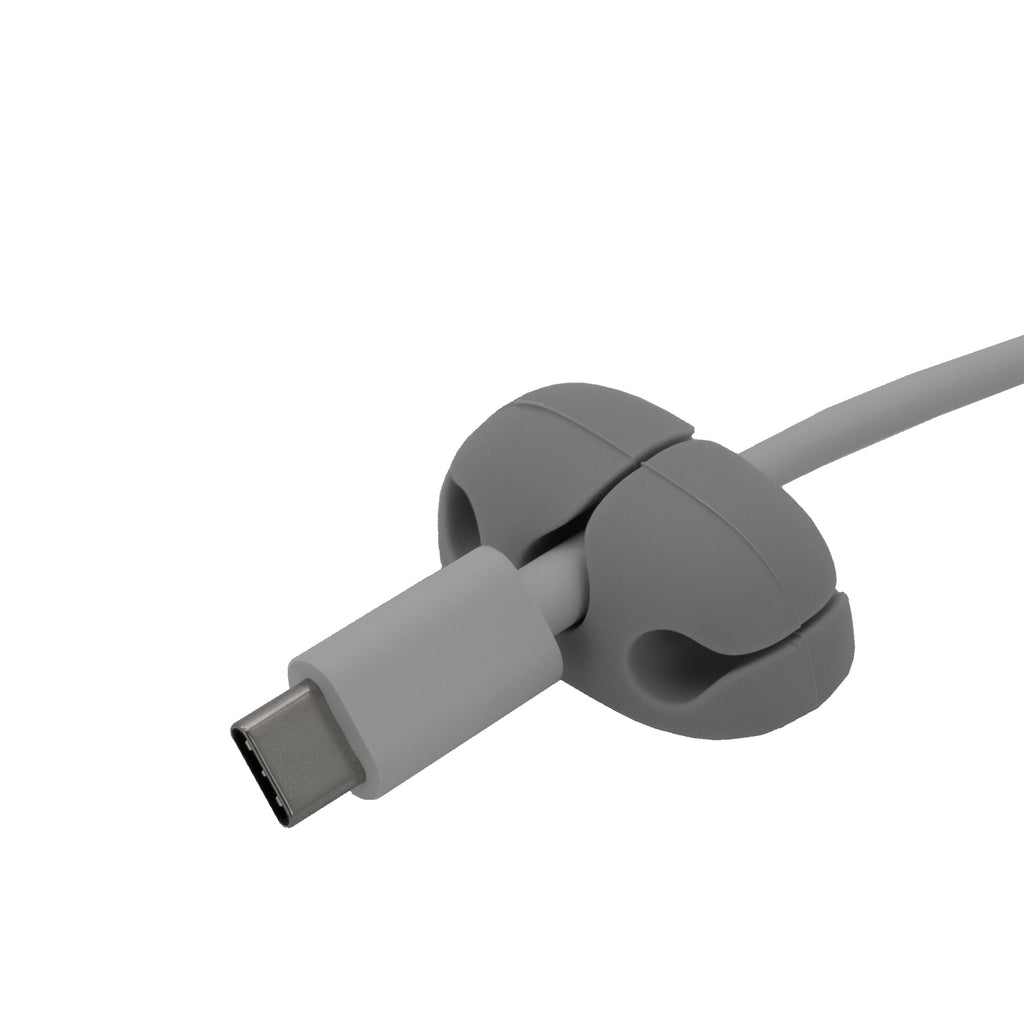 Cable Wholesale -10001 Silicone Desktop Cable Organizer with Adhesive Backing - 3 Slot - Gray - Image 3