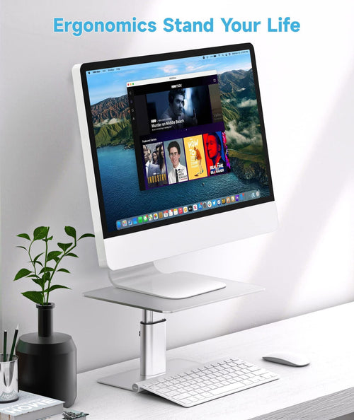 Adjustable Height Metal Desktop Storage Organizer Compatible With Tv Pc Laptop Computer Imac And All Screen Display-s... - Image 2