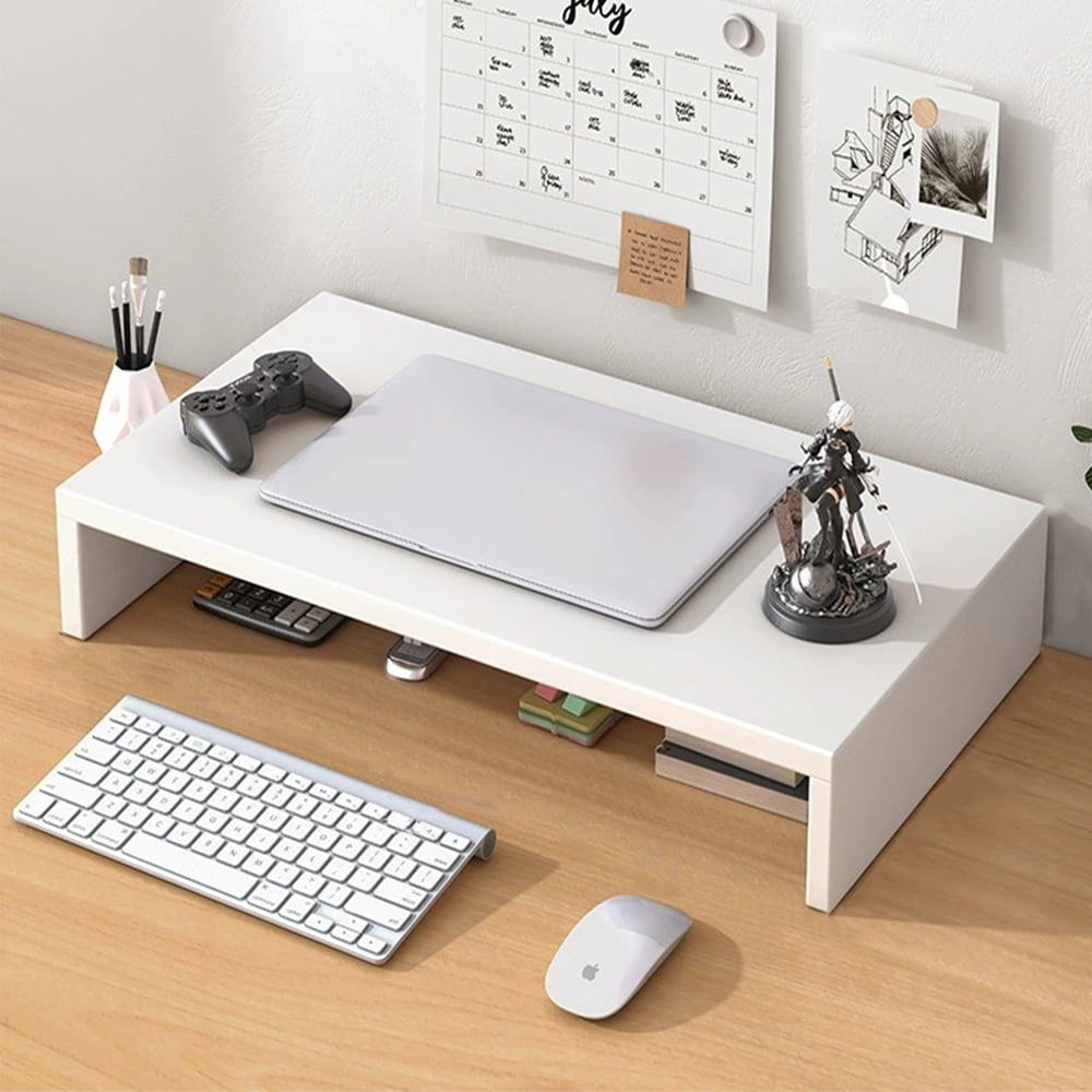 Monitor Stand Riser for Desk, 16.5 Inch Computer Stand Desk Shelf, White 1-Tier - Image 4