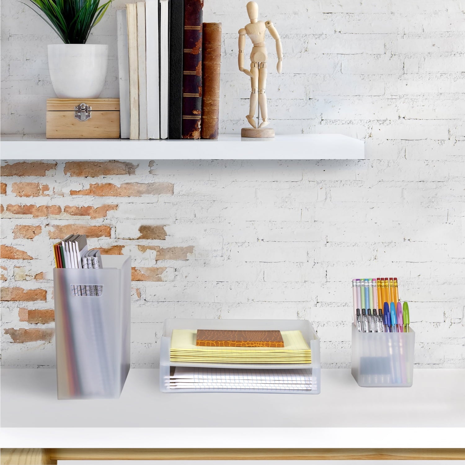 Sorbus Desk Organizer Set  Stackable Letter Tray, Pen & File Holders for Office/Home (4 pc) - Image 2