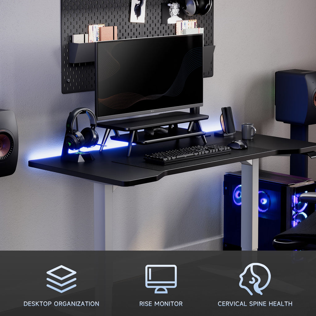 Monitor Stand, 2 Tiers Monitor Stands Riser, 23.6 Inch Computer Monitor Riser with Storage Organizer - Image 6
