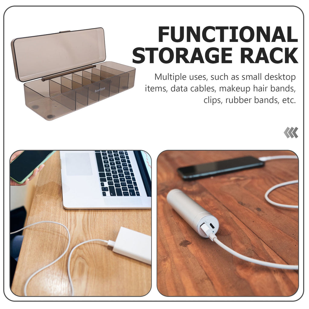 Cable Organizer Cord Organizer Bin Black Plastic 1Pcs - Image 2