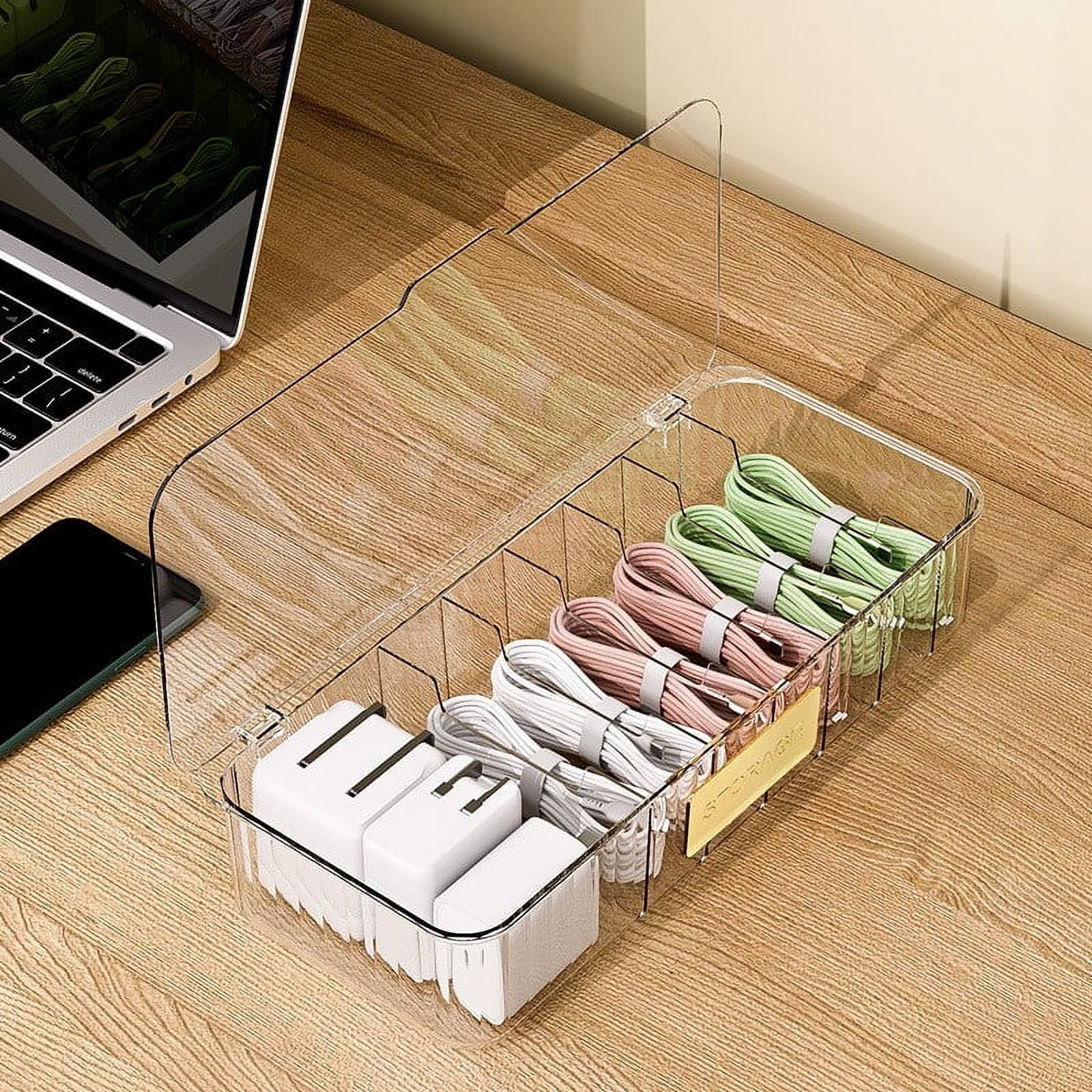Cable Organizer Box under $5! Cable Organizer Box Cord Organizer, Charger Cable Organizer Box for Desk, Cord Manageme... - Image 3