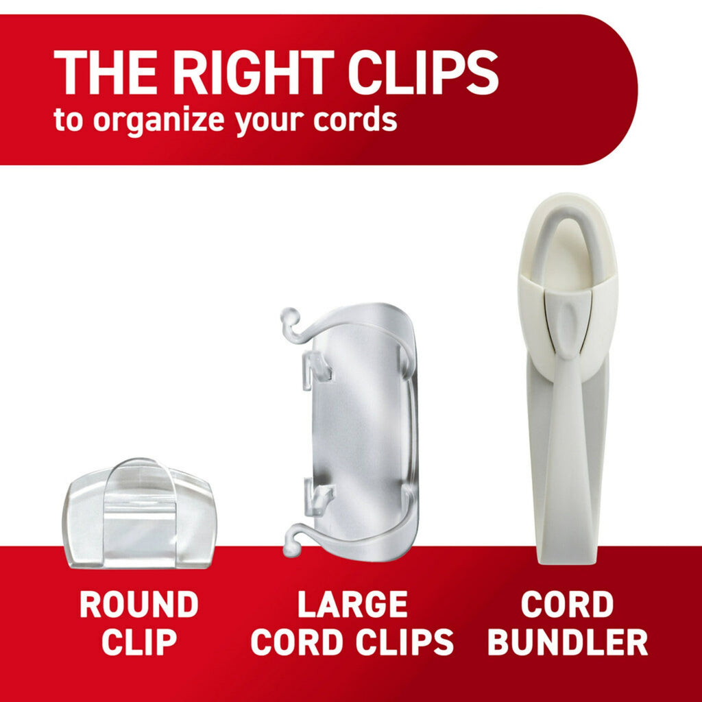 Clear Round Cord Clips, 4 Clear Clip, 5 Strip - Image 5