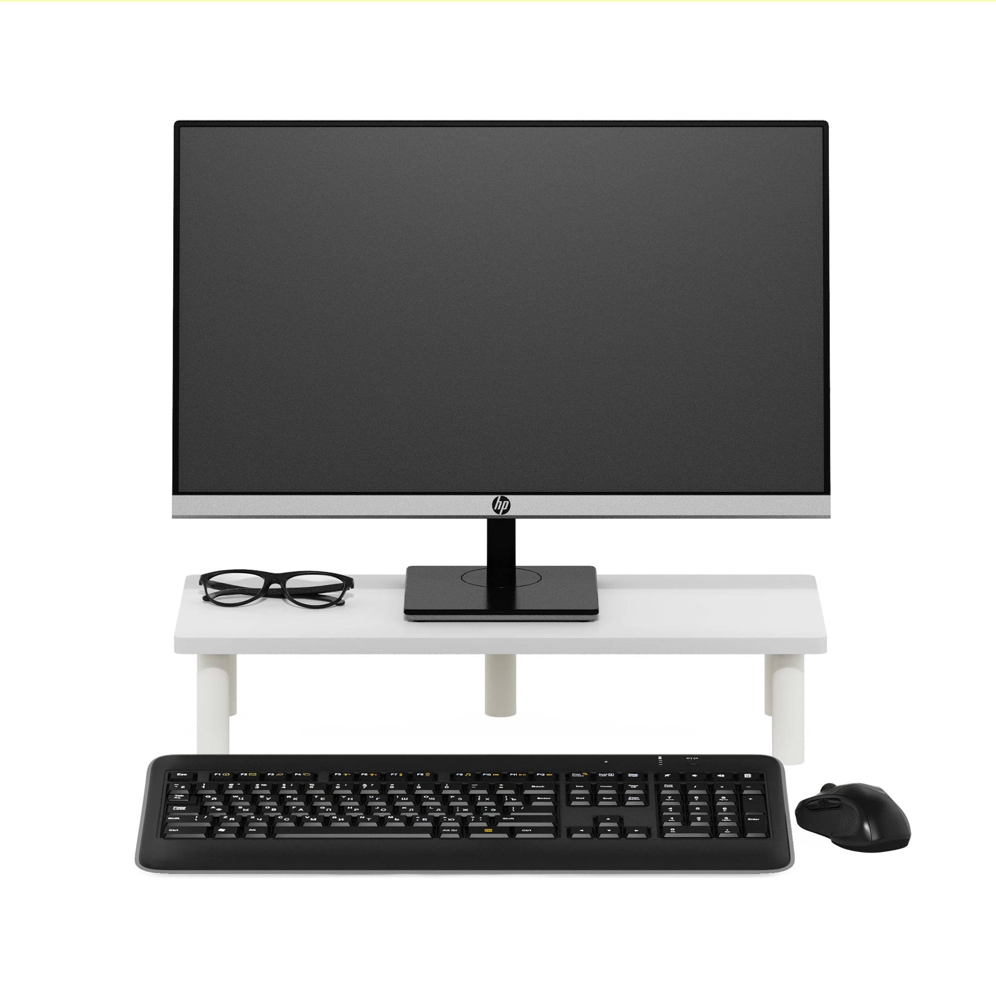 Turn-N-Tube Monitor Riser Stand, Plain White/White - Image 6