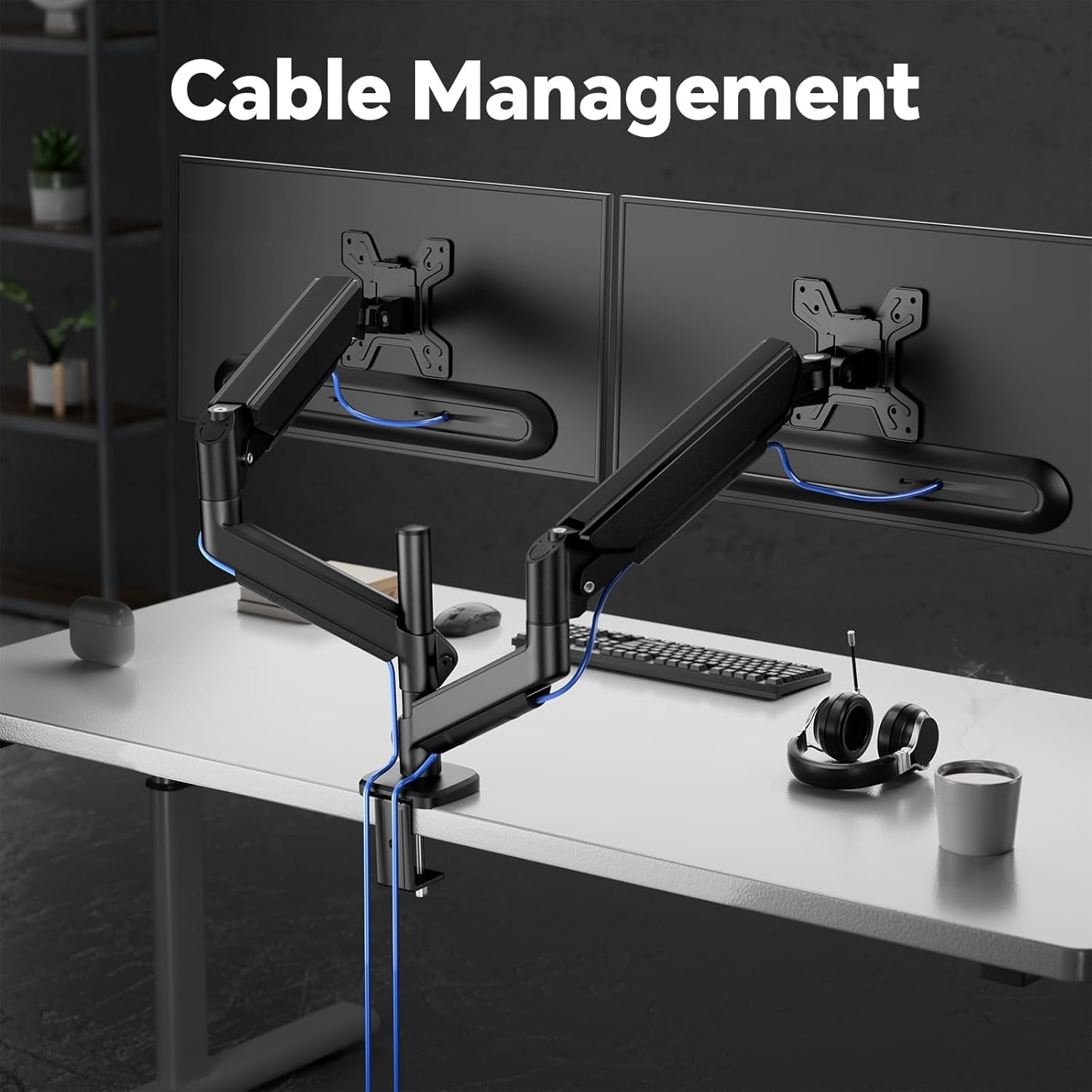 for 17-27 inch Computer Screens, Adjustable Riser Holds up to 20 lbs, Black - Image 4