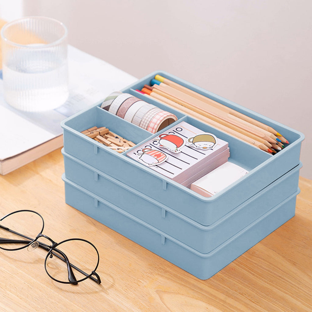 Tray with 4 Compartments – Multi-Purpose Bin for Office Supplies, Makeup, and Accessories – Fits inside s or tops, 7.... - Image 6