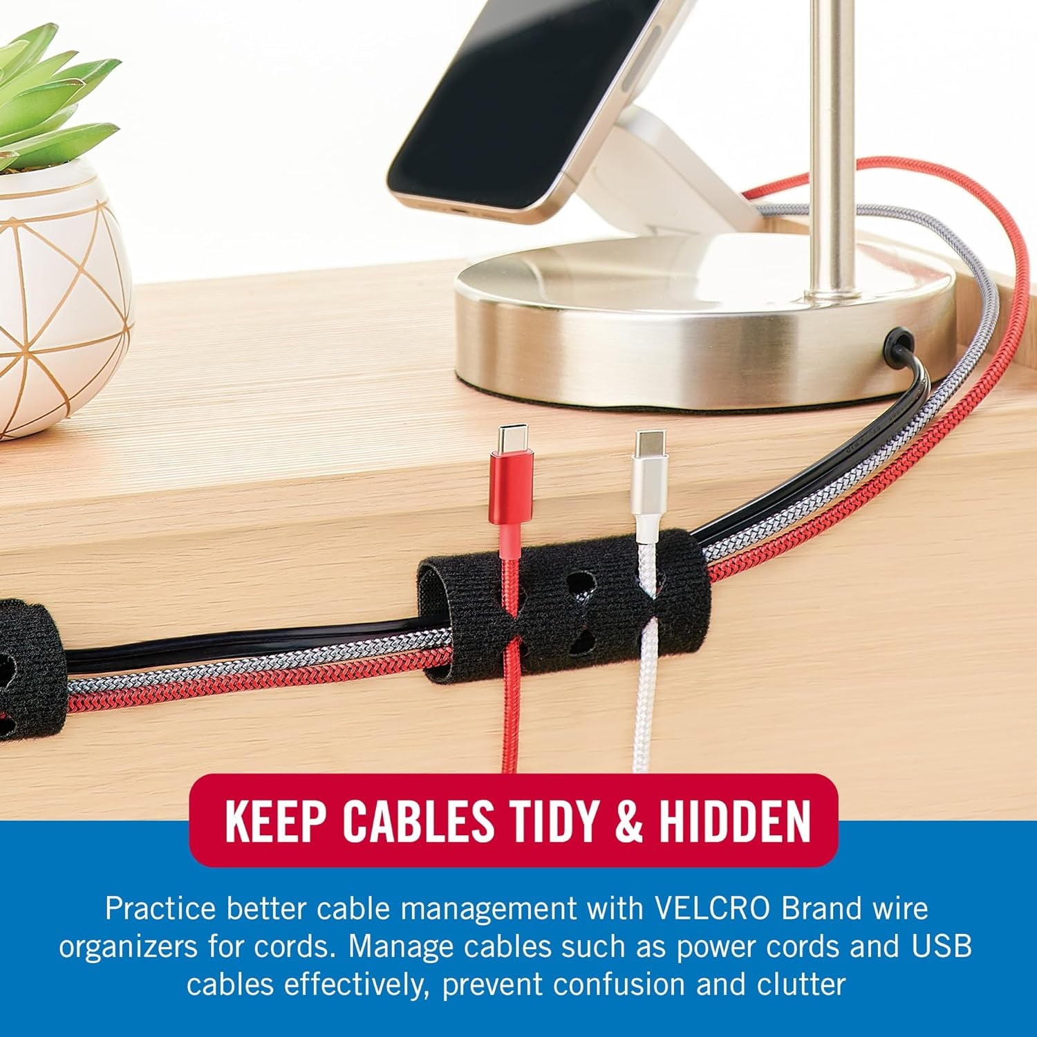 Brand Cord Organizer for Desk Cable Management, Nightstand Organization, Unique Dual Function Holds Wires for Easy Ac... - Image 3