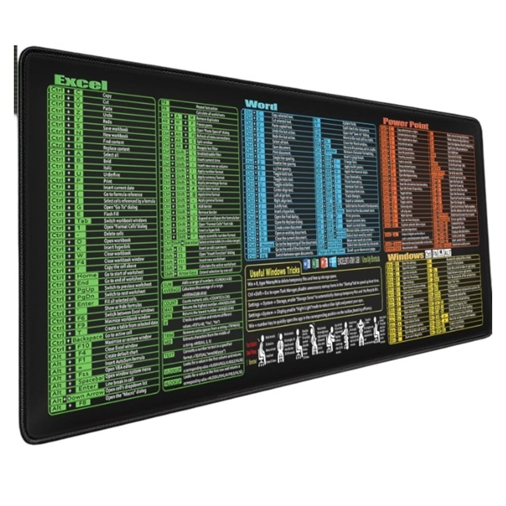 Waterproof Excels Word Cheats Sheet Desk Pad with NonSlip Surfaces and Smooth Computer Mats for Office and Gaming - Image 3