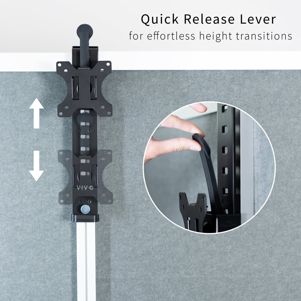 VIVO Black Office Cubicle Monitor Mount Stand Attachment  for 17" to 32" Screen - Image 5