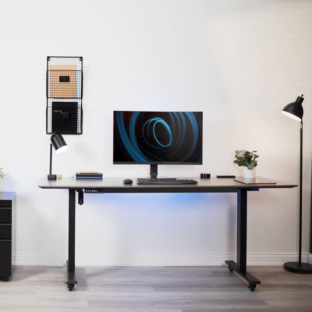 Tall Single Monitor Mount Height Adjustable Stand | Fits 1 Screen up to 32" - Image 2
