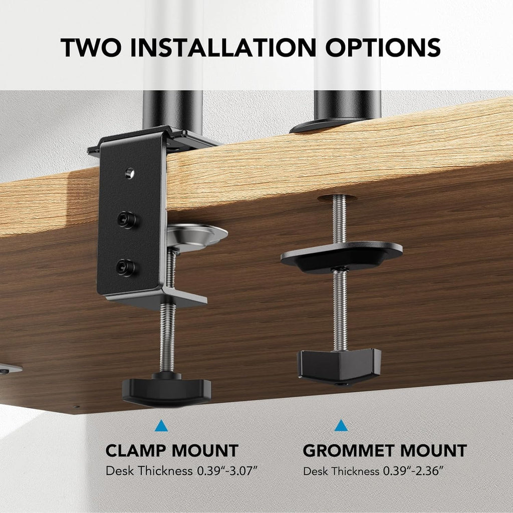 Adjustable Monitor Stand, Single Arm Desk Mount for 32 inch Screen and 17 inch Laptop, Heavy Duty Ergonomic Bracket H... - Image 6