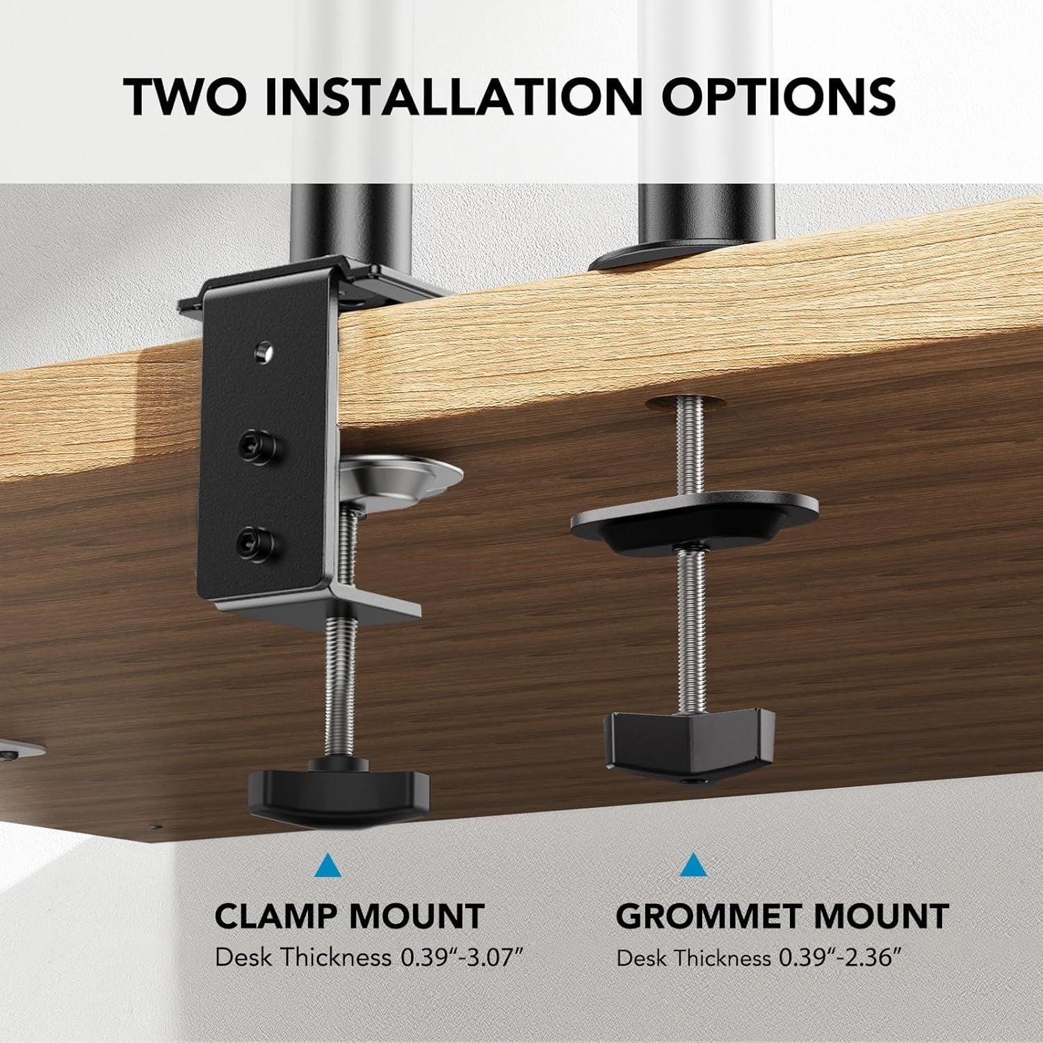 Adjustable Monitor Stand, Single Arm Desk Mount for 32 inch Screen and 17 inch Laptop, Heavy Duty Ergonomic Bracket H... - Image 6