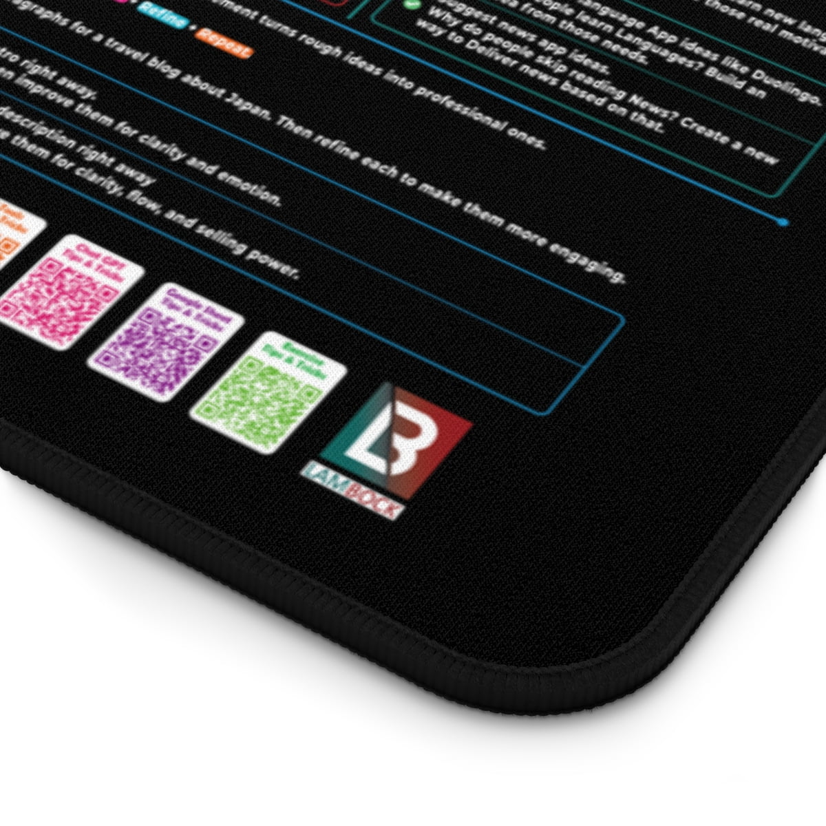 AI Prompts Cheat Sheet Desk Mat New Version Chat GPT Frameworks Smart Desk Pad | Large Mat for Keyboard and Mouse | ChatGPT Prompts Mouse Pa - Image 6