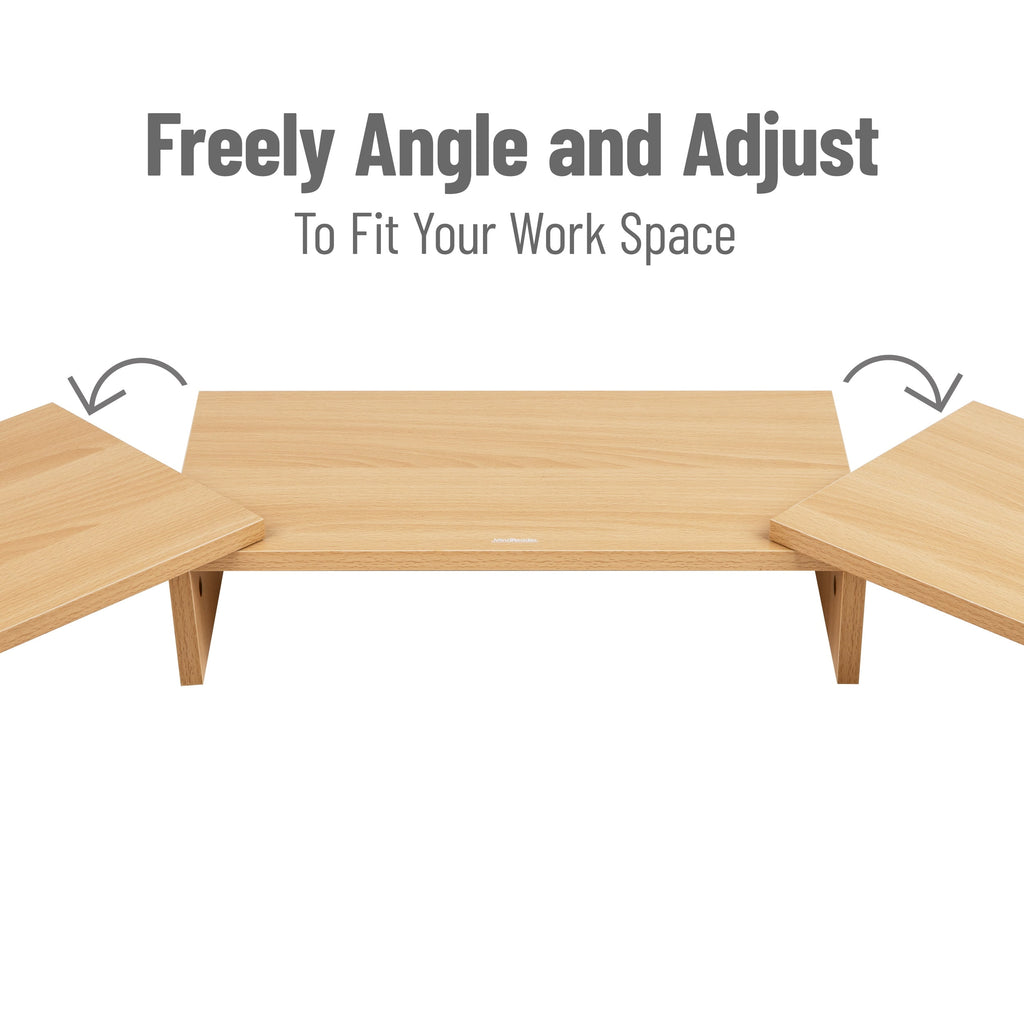 Dual Monitor Stand, Desktop Organizer, Laptop Riser, Office, MDF, 51.25"L x 9.25"W x 4.75"H, Brown - Image 4