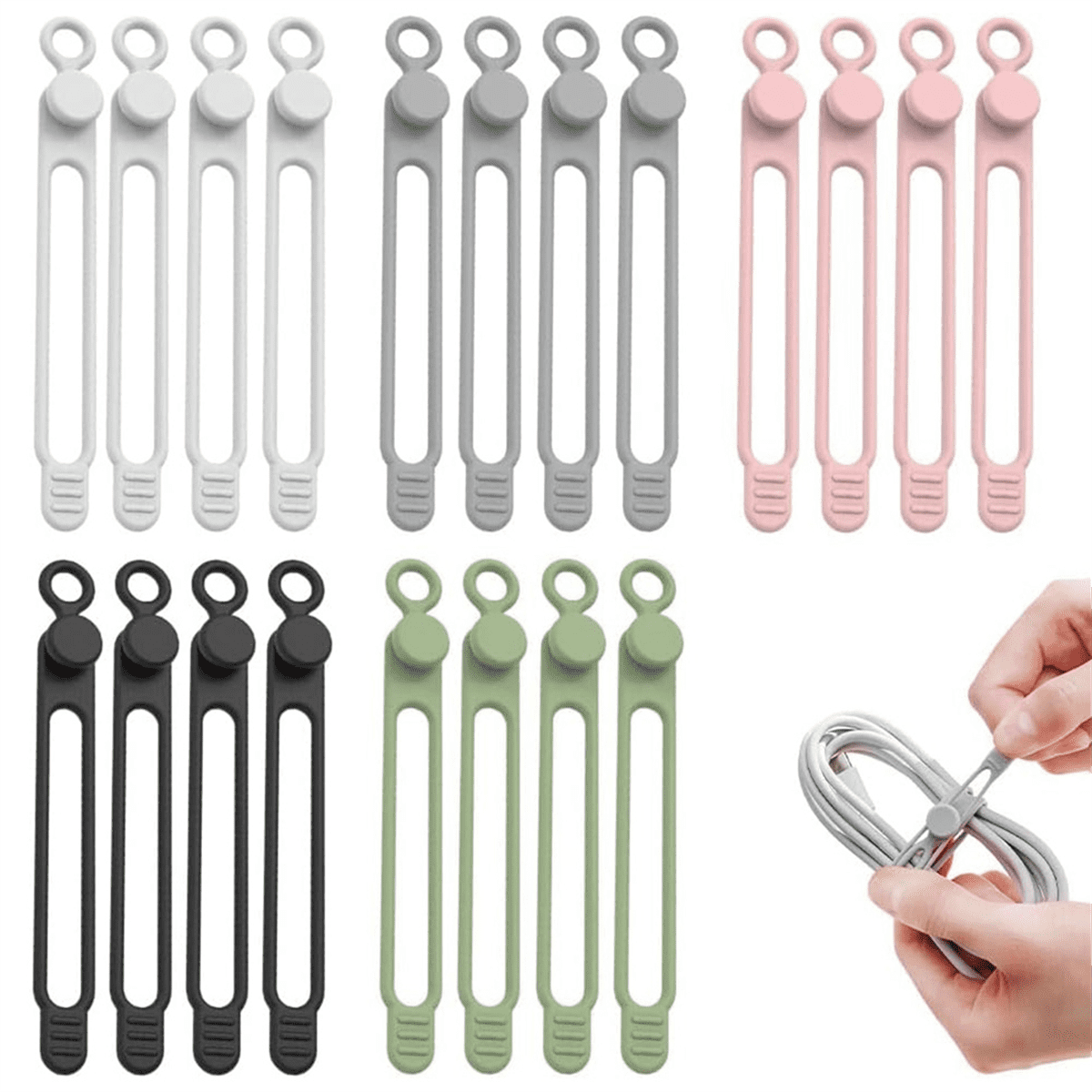 Upgrade Silicone Ties Reusable Management Elastic Cord pwm25 - Image 3