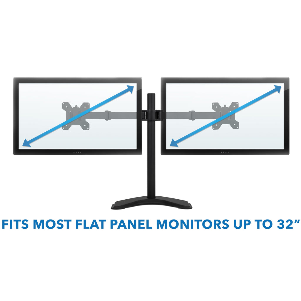 Mount-It! Dual Monitor Desk Stand | Fits 20"-32" Computer Screens | Rotate Swivel Tilt - Image 3