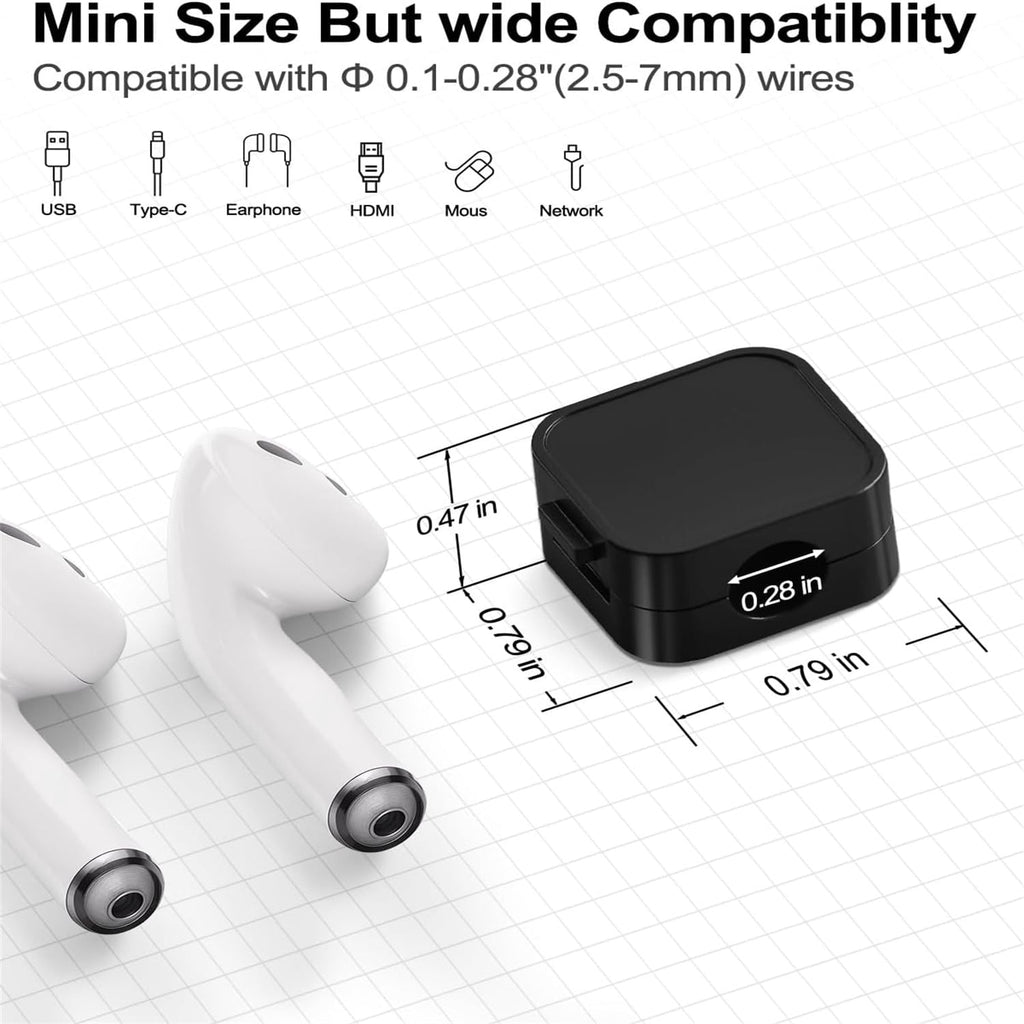 Magnetic Cord Clips Wire & Cable Organizers, Black & White, 18 pack - Image 6