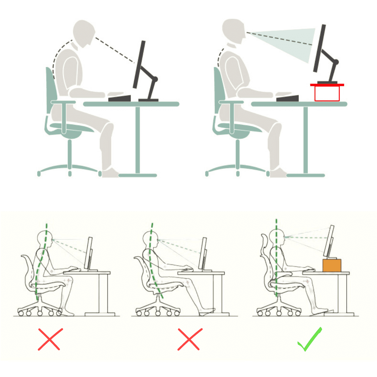 20 Inch Monitor Stand Riser, Computer Monitor Stand for Office Computer, Laptop, Small Printer, Walnut/White Desk - Image 2