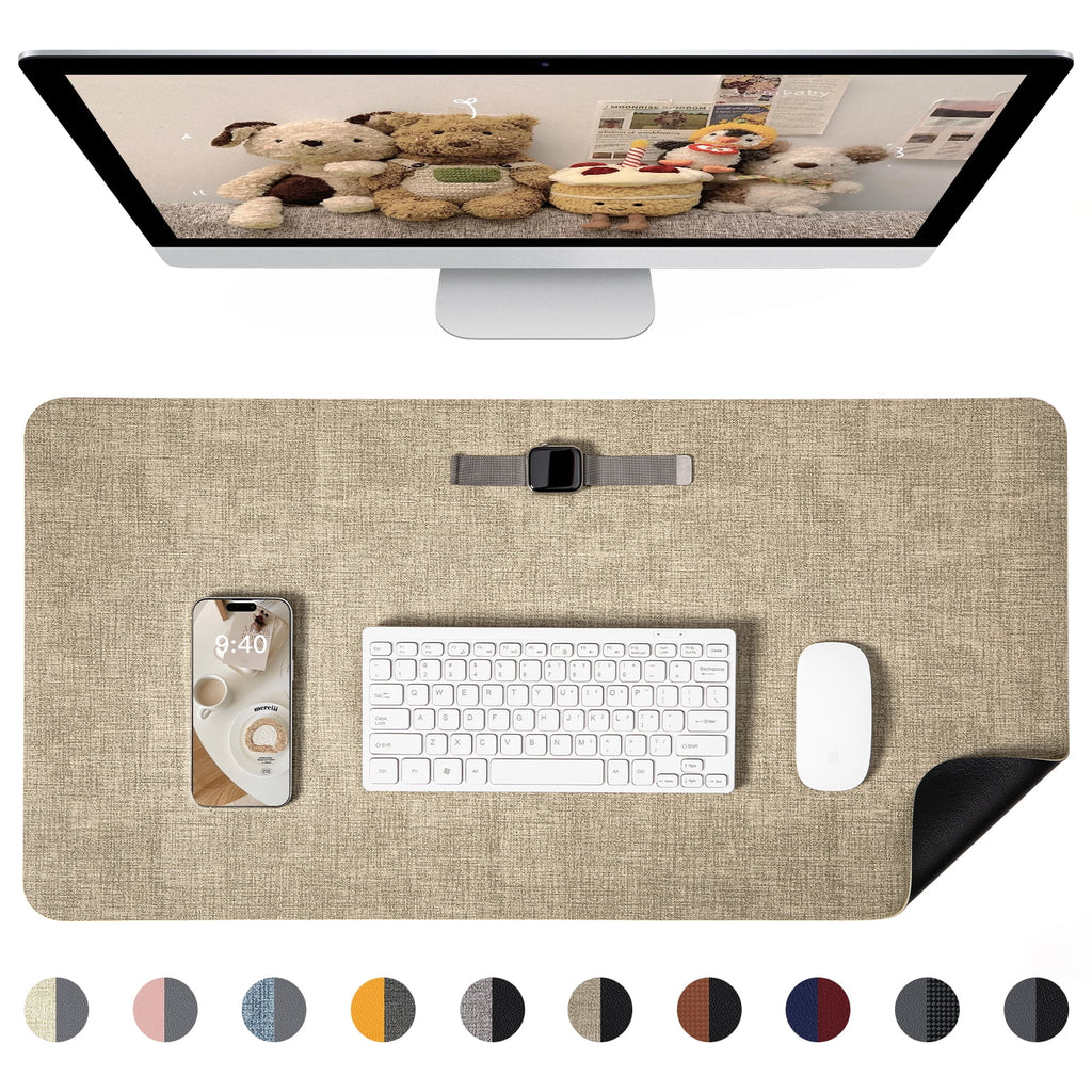NOSTHEART Leather Desk Pad Protector ,Mouse Pad,Office Desk Mat, Non-Slip PU Leather Desk Blotter,Laptop Desk Pad,Waterproof Desk Writing Pa - Image 2