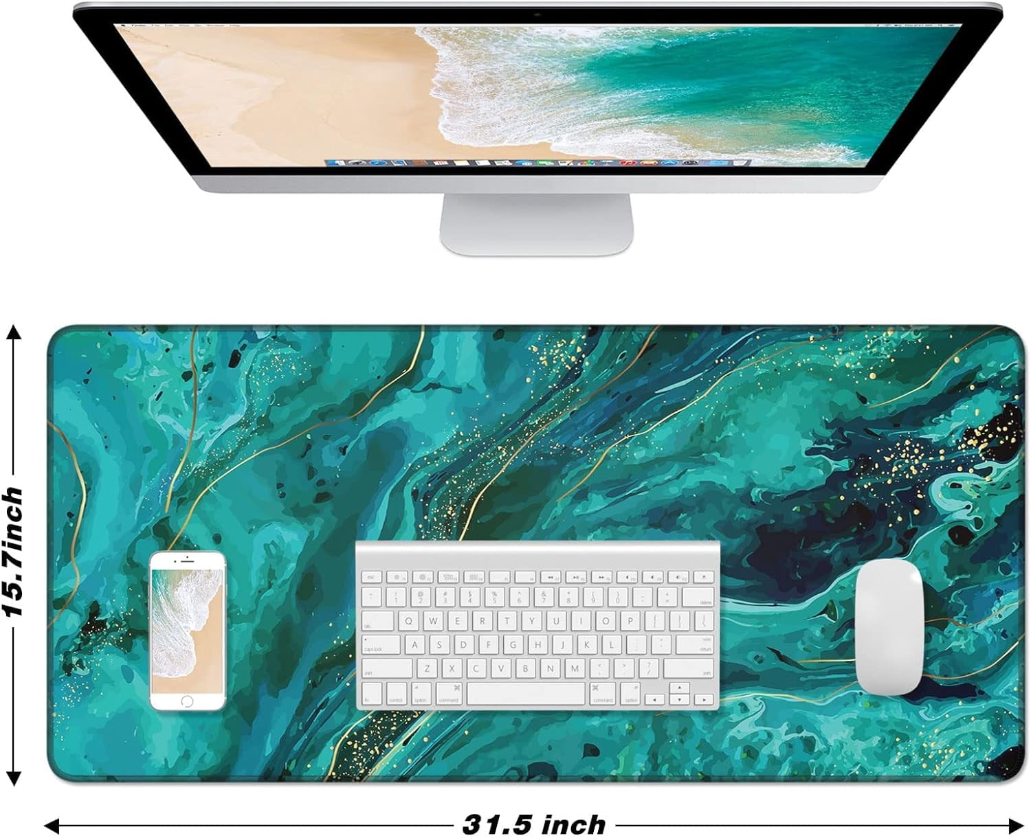 Extended Large Mouse Pad, XXL Gaming Mousepad 31.5 x 15.7 Inch, Big Computer Keyboard Desk Pad, Waterproof Mouse Mat with Stitched Edges and - Image 2