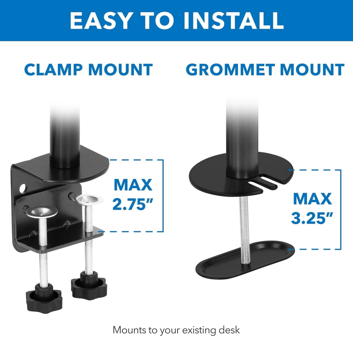 Mount-It! Triple Monitor Desk Mount, Fits 24"-32" Monitors, Full Motion Stand, Ergonomic - Image 6