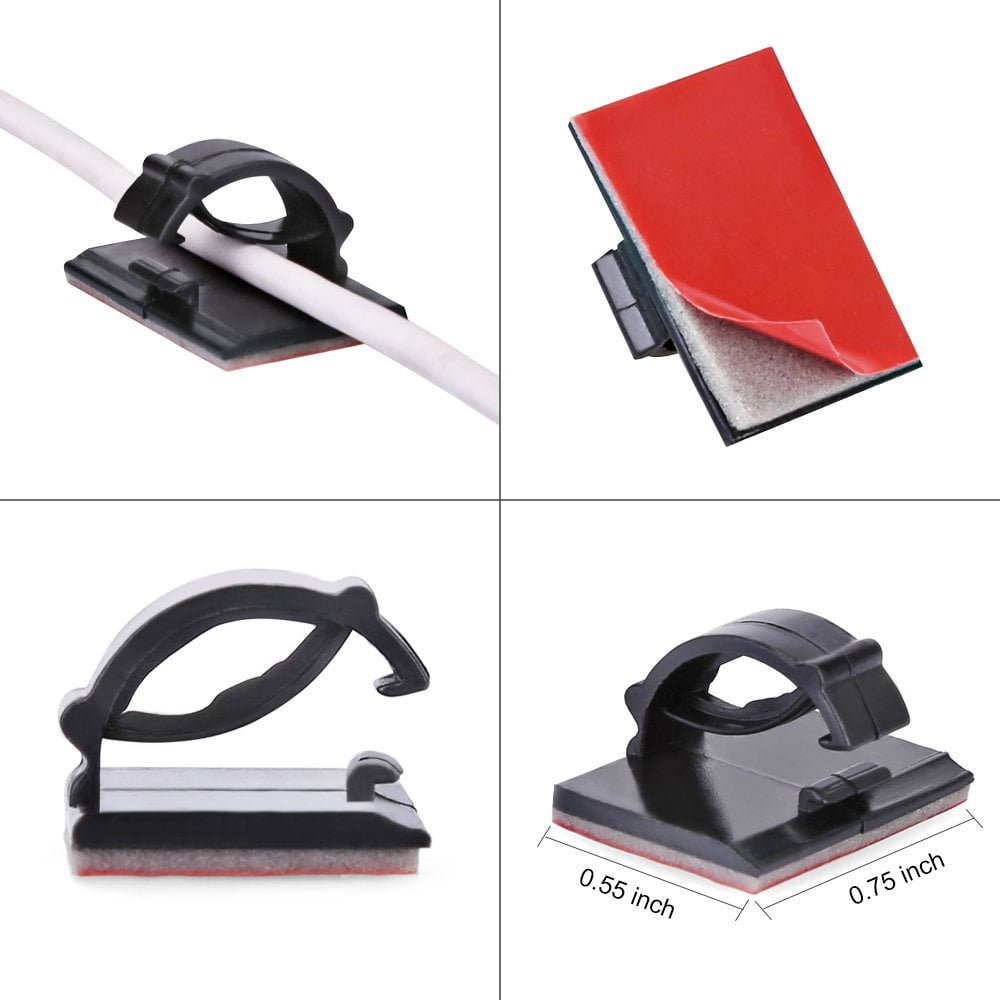with Strong Self-Adhesive, Wire Car Organizer Wire Management Drop Clamp Wire Cord Tie Holder for Car, Office and Home - Image 2