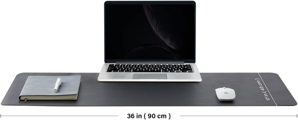 PU Leather Desk Pad,36x17 in Large Computer Desk Mat,Waterproof Non-Slip Desk Blotter Protector,black Big Keyboard Mo... - Image 2