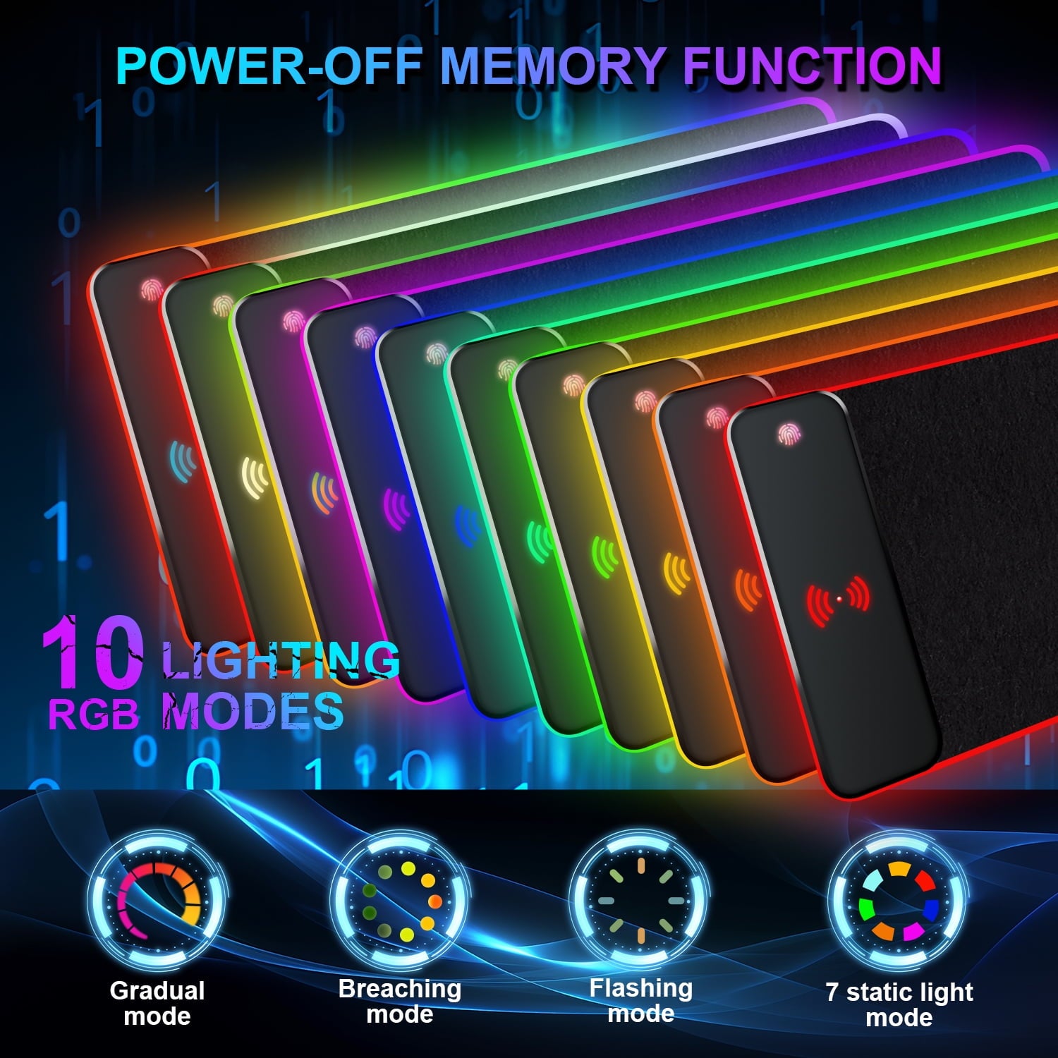 RGB 15W Large Keyboard Pad Wireless Charger Gaming Mouse Pad, Desk Mat with 10 Light Modes, Keyboard Pad with Non-Sli... - Image 5