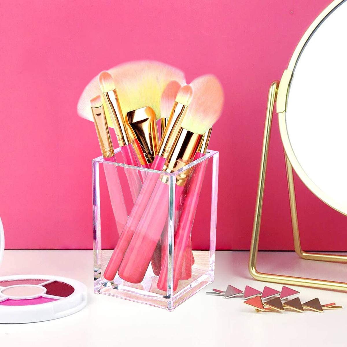 2pcs Acrylic Pen Holder Pencil Cup Desk Accessories Holder,Makeup Brush Storage Organizer for Office School Home Supp... - Image 6