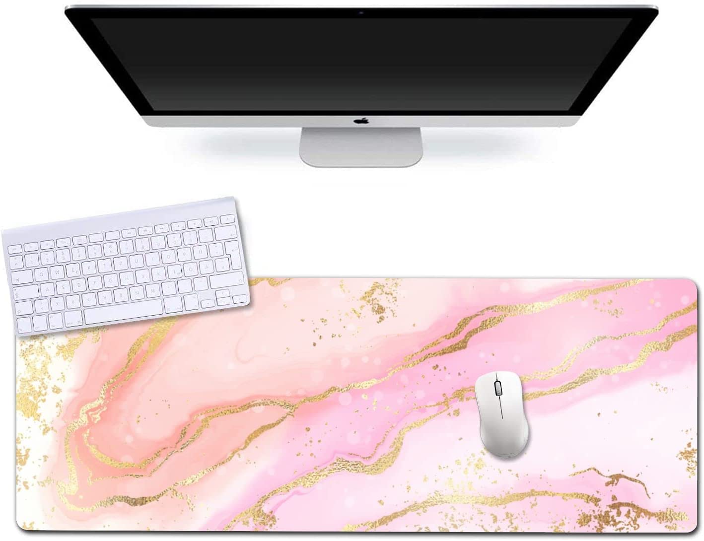 Extended Gaming Mouse Pad (31.5x11.8 in), Large Non-Slip Rubber Base Mousepad,Waterproof Keyboard Mouse Mat Desk Pad ... - Image 2