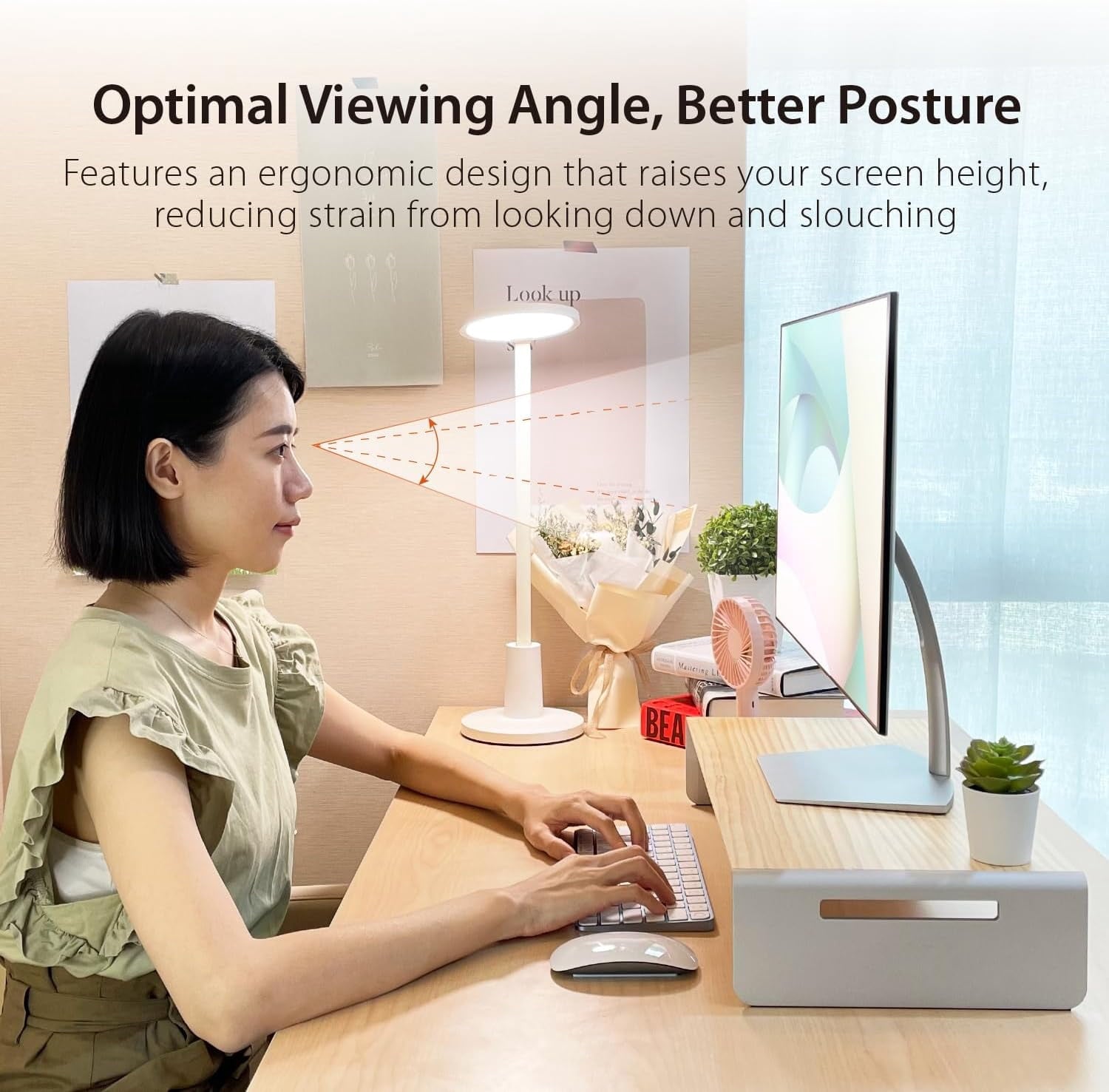 Premium Monitor Stand with Wood Top and Aluminum Base for TV Screen Laptop Printer Riser  Load 88 lbs - Image 5