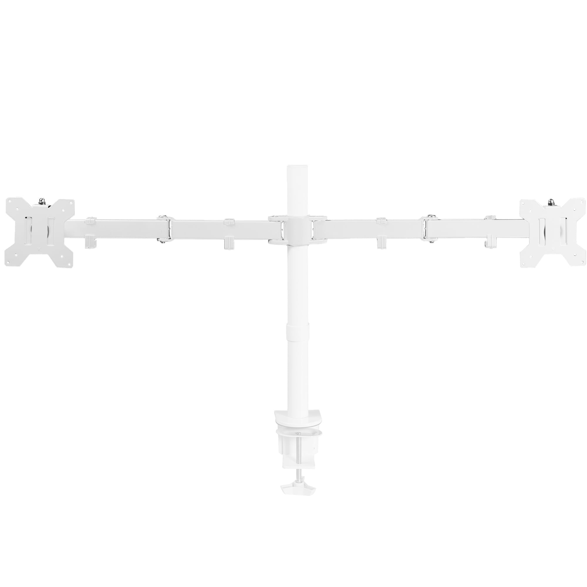White Fully Adjustable Dual Monitor Arm for Desk Mount Stand - Image 5