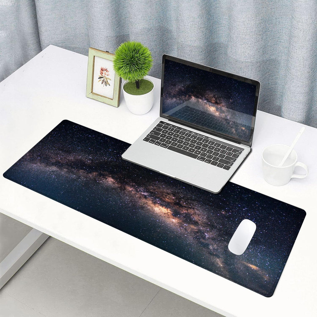 Large Gaming Mouse Pad with Stitched Edges, Galaxy Desk Mat, Extended XL Keyboard Pad, Non-Slip Rubber Base Desk Pad ... - Image 6