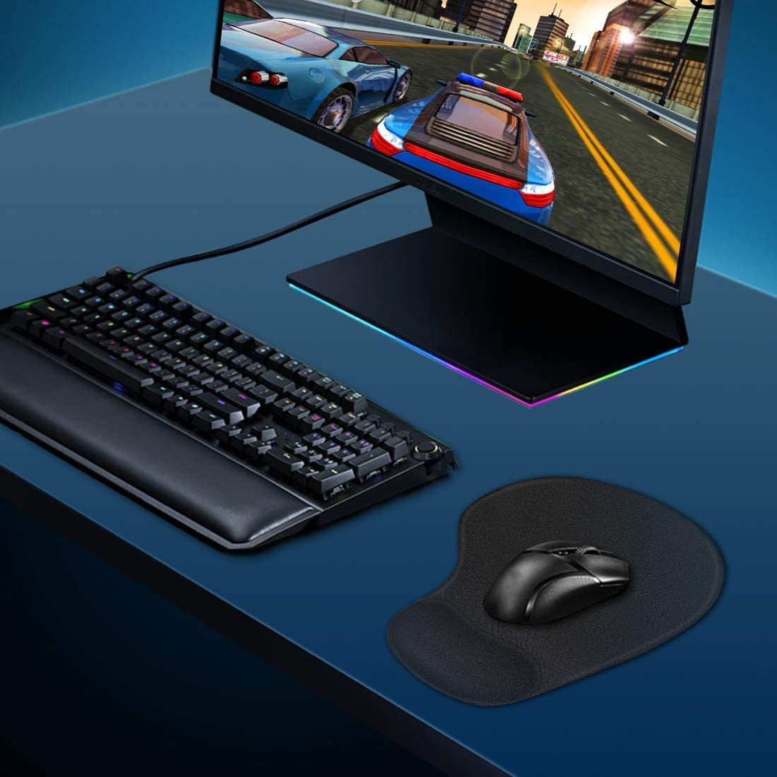 Office & Gaming Mouse Pad with Wrist Support Gel Cushion Rest Desk Mat for Desktop Computer, Laptop, MacBook, Noteboo... - Image 5