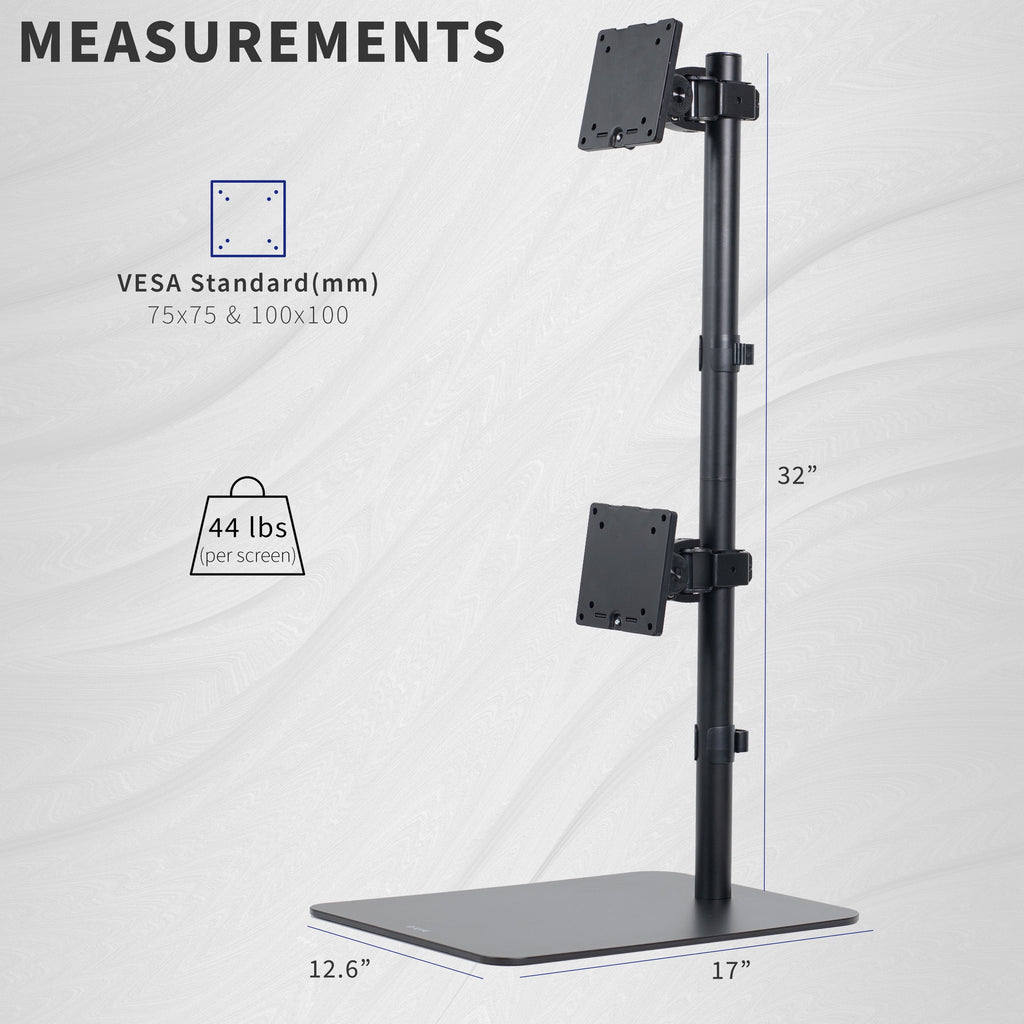 Dual Ultrawide Monitor Desk Stand, Mount for 2 Computer Screens up to 49" - Image 3