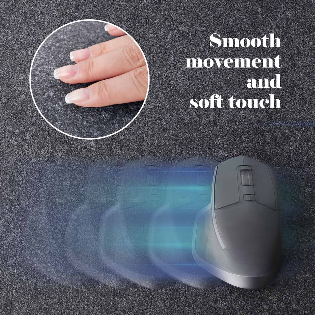 BREENHILL Felt Desk Pad, 36" x 15.75" Dark Gray Large Anti-slip Desk Mat Mouse Pad Keyboard Mat for Office Home - Image 4
