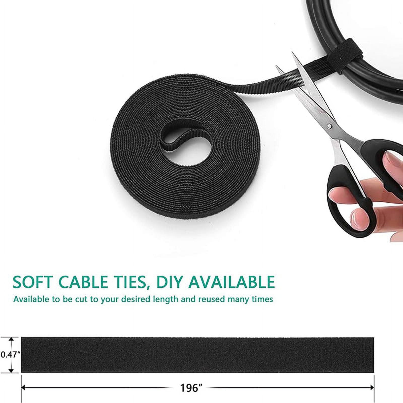 173 Pcs Cable Management Organizer Kit, Adhesive Cable Clips Holder,Cable Ties,Adhesive Wall Cable Tie,Fasten Cable Ties - Image 2