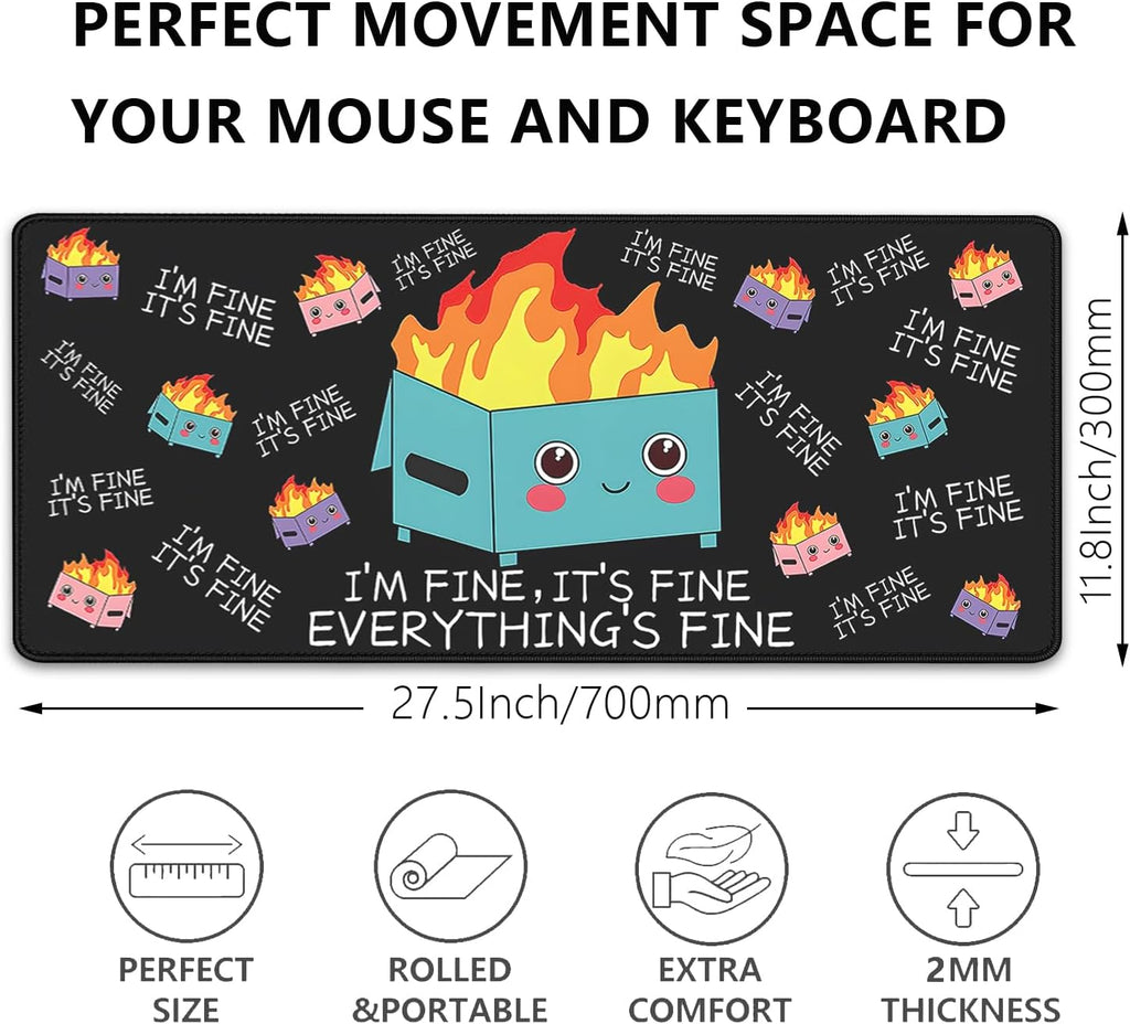 Large Gaming Desk pad for Dumpster on fire Mouse Pad,Mouse Pads for Desk, Keyboard Mouse Pad for Computer Laptop Home... - Image 3