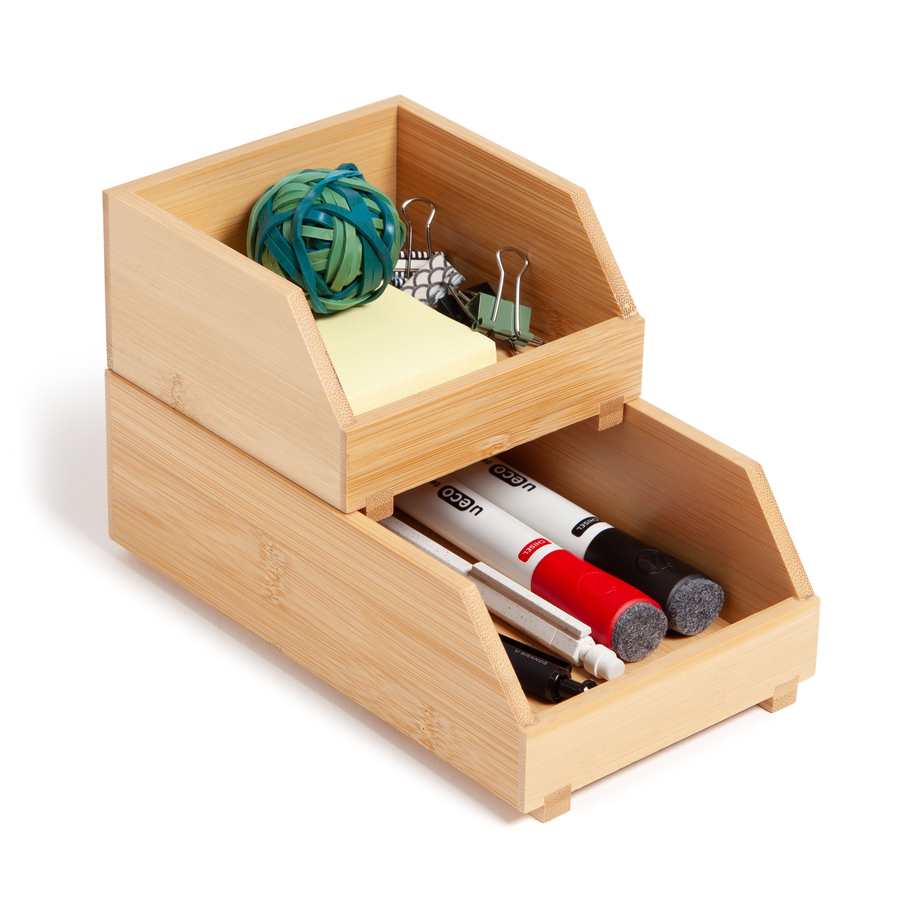 Stacking Bins, Set of 2, 4.5" x 7.7" x 5", Bamboo, Made of Natural Materials - Image 5