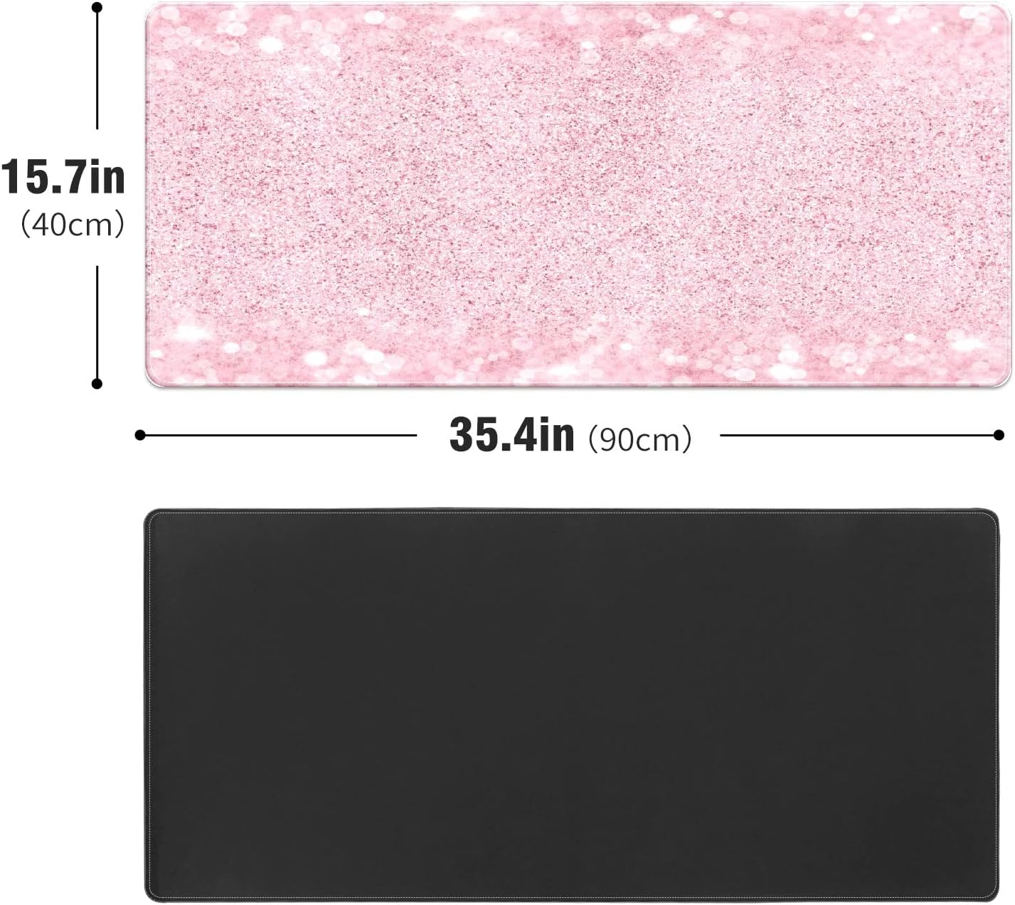 Pink Glitter Desk Mat, Desk Accessory, Cute Workspace, Trendy Workspace, Trendy, 35.4x15.7in Large Gaming Mouse Pad, ... - Image 3